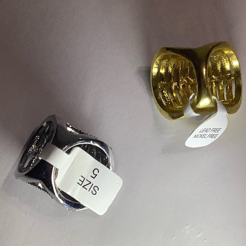 Layered Styled Silver or Gold Rhinestones Crystal Rings - Picture 10 of 16